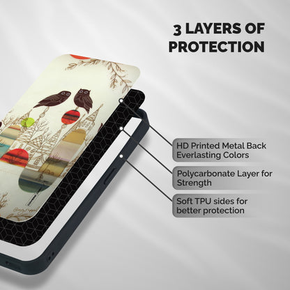 Owl Art Shockproof Hybrid Protection (Metal + TPU) Back Case Cover
