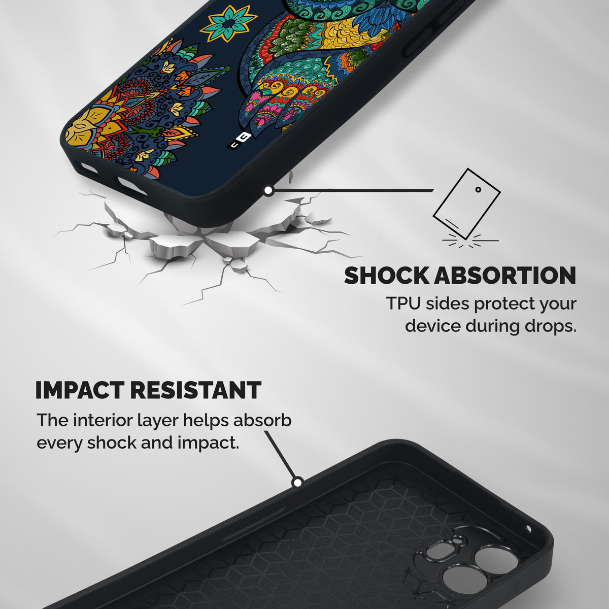 Owl Eyes Shockproof Hybrid Protection (Metal + TPU) Back Case Cover