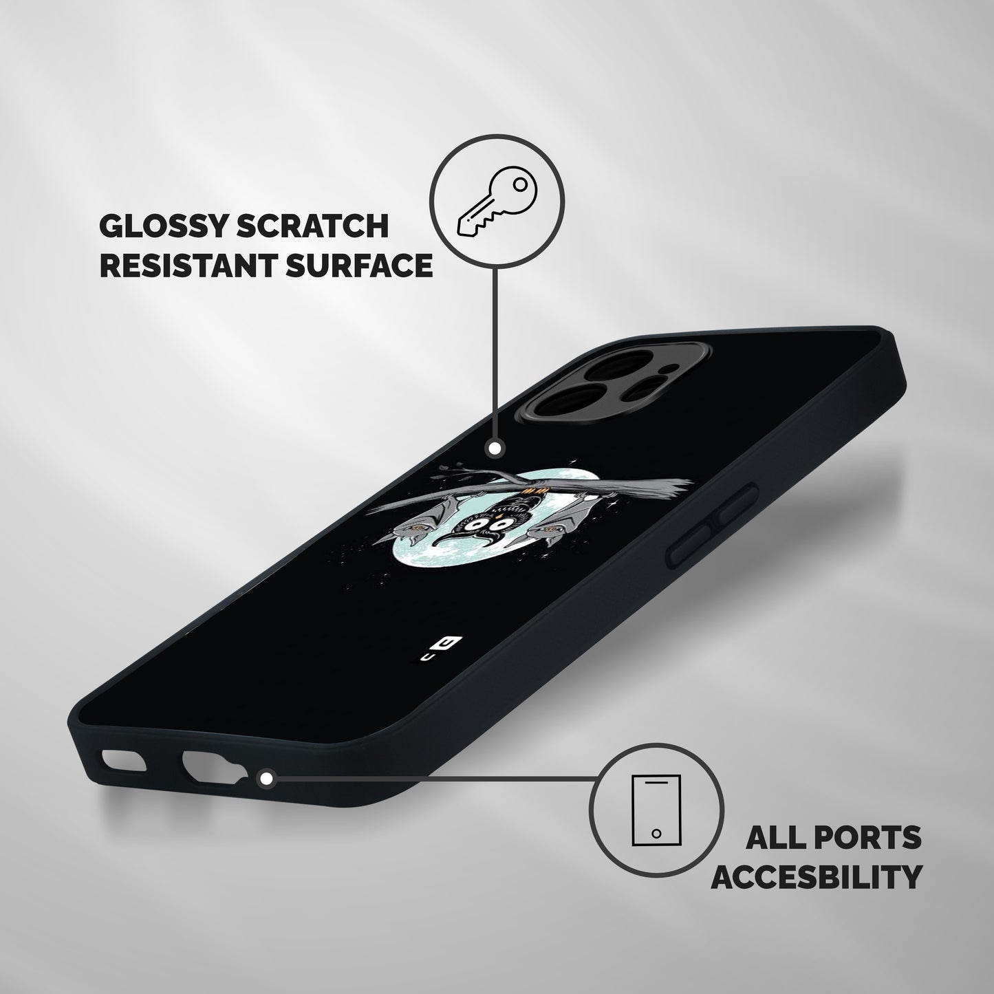Owl Hanging Shockproof Hybrid Protection (Metal + TPU) Back Case Cover