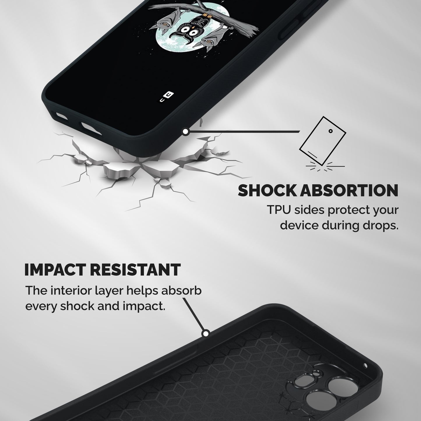 Owl Hanging Shockproof Hybrid Protection (Metal + TPU) Back Case Cover