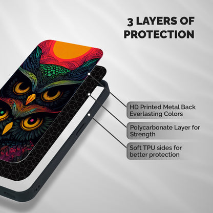 Owl Soul Art Illustration Shockproof Hybrid Protection (Metal + TPU) Back Case Cover