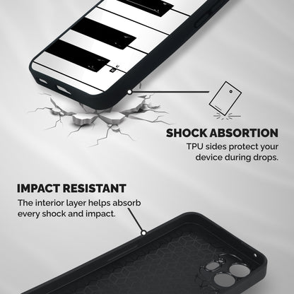 Paino Keys Printed Classy Shockproof Hybrid Protection (Metal + TPU) Back Case Cover