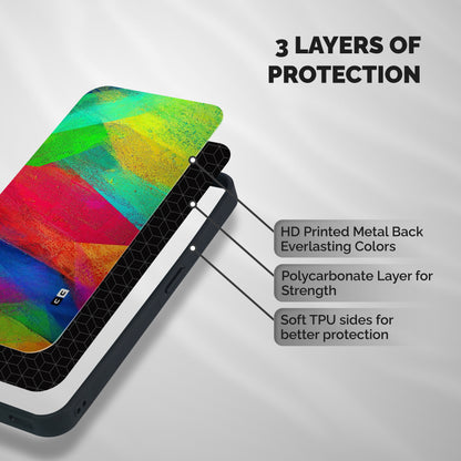 Paint Art Pattern Shockproof Hybrid Protection (Metal + TPU) Back Case Cover