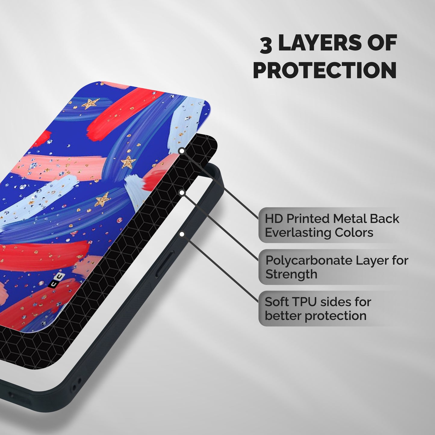 Paint Stars Shockproof Hybrid Protection (Metal + TPU) Back Case Cover