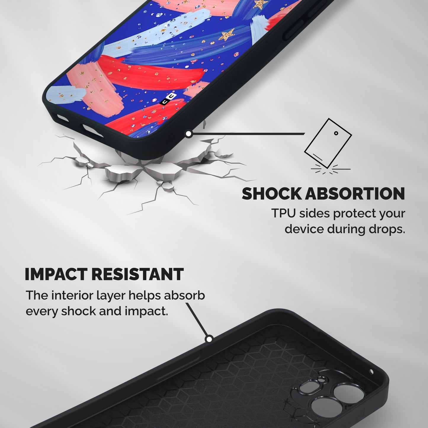 Paint Stars Shockproof Hybrid Protection (Metal + TPU) Back Case Cover