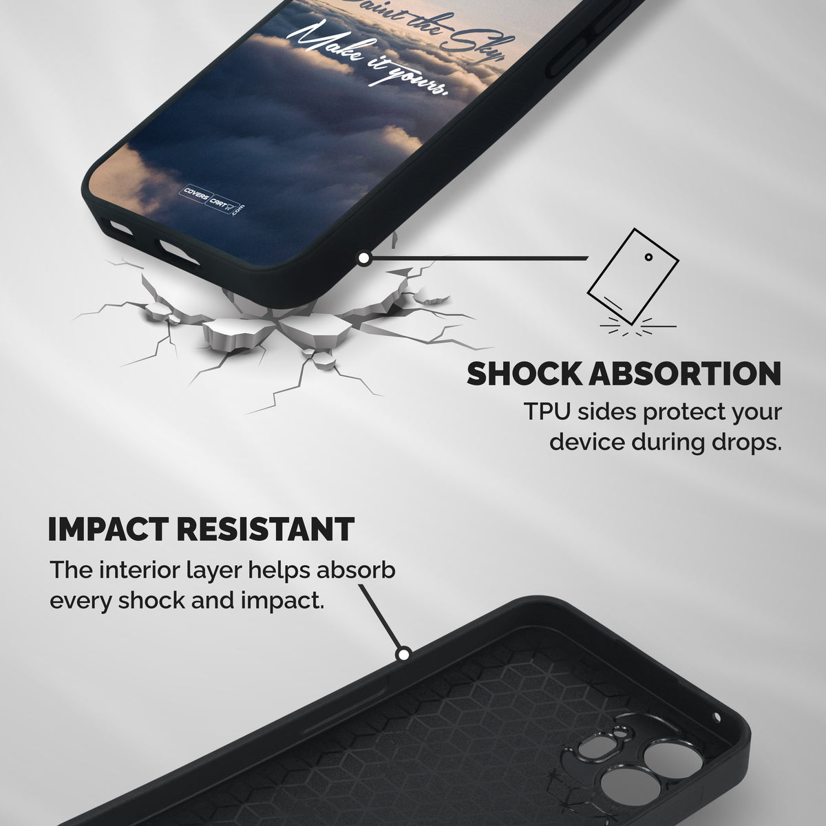 Paint the Sky Shockproof Hybrid Protection (Metal + TPU) Back Case Cover