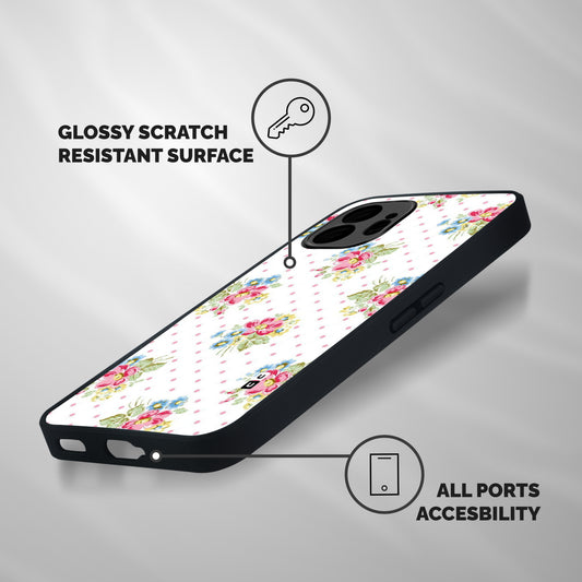 Painted Polka Floral Shockproof Hybrid Protection (Metal + TPU) Back Case Cover
