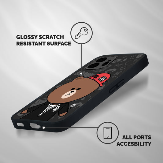Panda Brown Shockproof Hybrid Protection (Metal + TPU) Back Case Cover