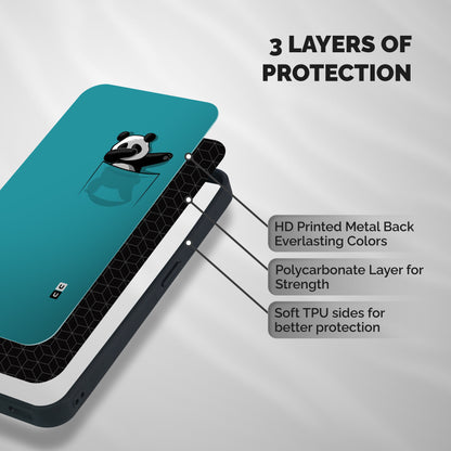 Panda Dabbing Away Shockproof Hybrid Protection (Metal + TPU) Back Case Cover