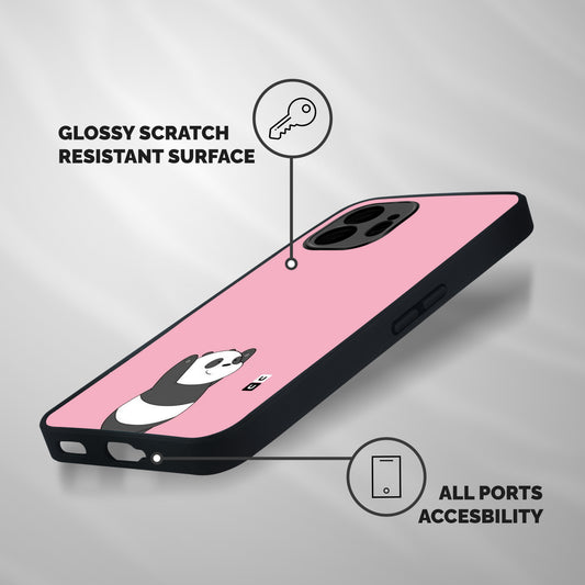 Panda Handsup Shockproof Hybrid Protection (Metal + TPU) Back Case Cover