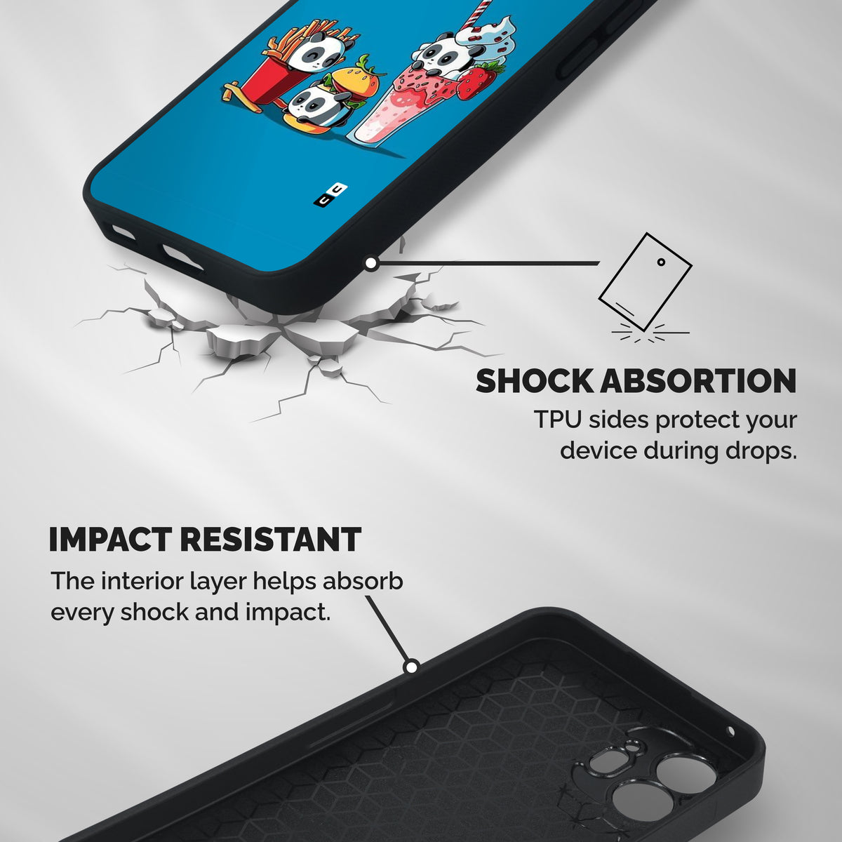 Panda Lazy Shockproof Hybrid Protection (Metal + TPU) Back Case Cover