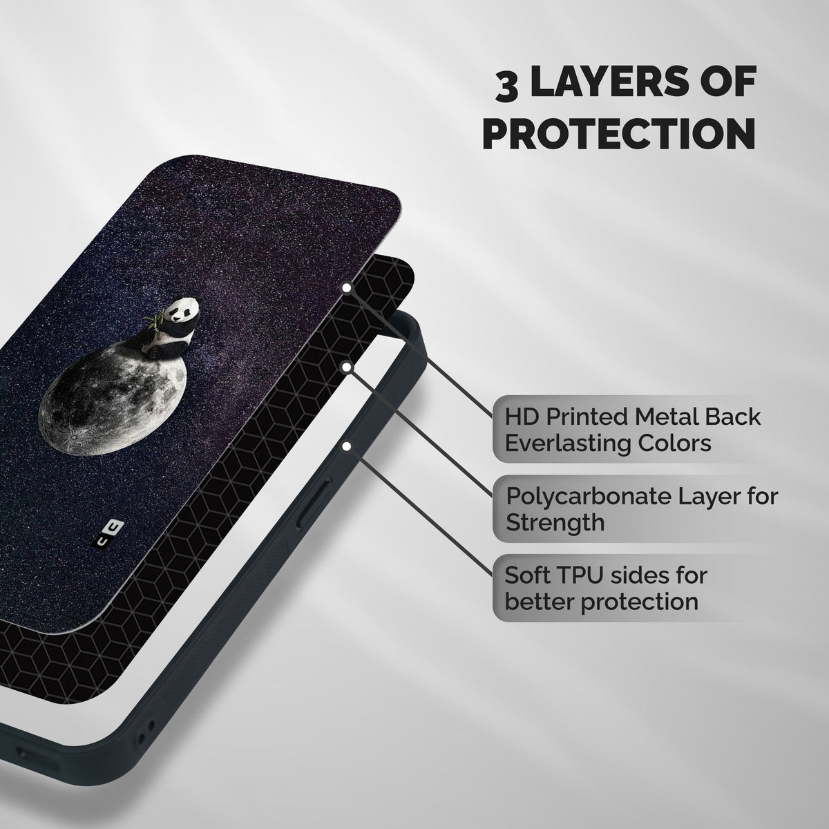 Panda Space Shockproof Hybrid Protection (Metal + TPU) Back Case Cover