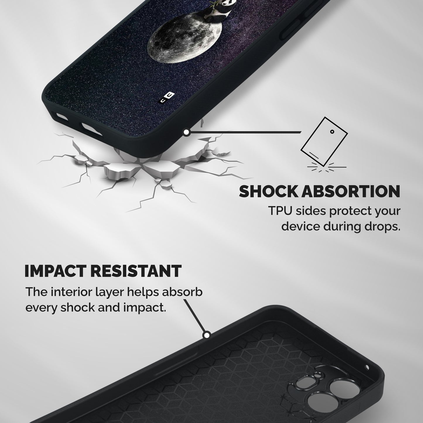 Panda Space Shockproof Hybrid Protection (Metal + TPU) Back Case Cover