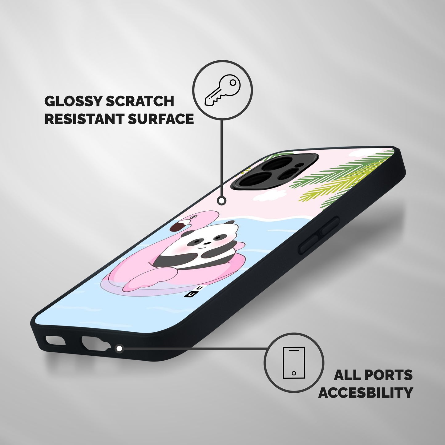 Panda Swim Shockproof Hybrid Protection (Metal + TPU) Back Case Cover