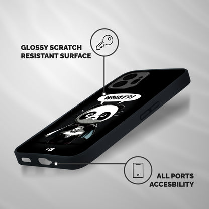 Panda What Confused Shockproof Hybrid Protection (Metal + TPU) Back Case Cover