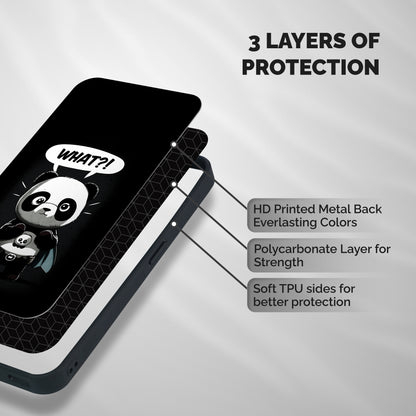 Panda What Confused Shockproof Hybrid Protection (Metal + TPU) Back Case Cover