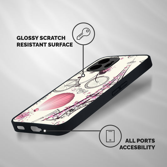 Paris Clipart Shockproof Hybrid Protection (Metal + TPU) Back Case Cover
