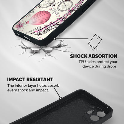 Paris Clipart Shockproof Hybrid Protection (Metal + TPU) Back Case Cover