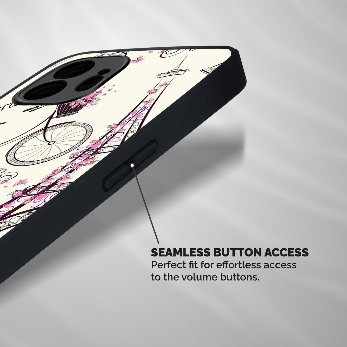 Paris Clipart Shockproof Hybrid Protection (Metal + TPU) Back Case Cover