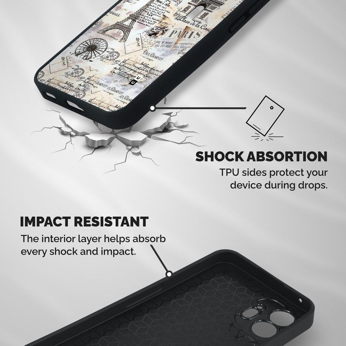 Paris Paper Shockproof Hybrid Protection (Metal + TPU) Back Case Cover