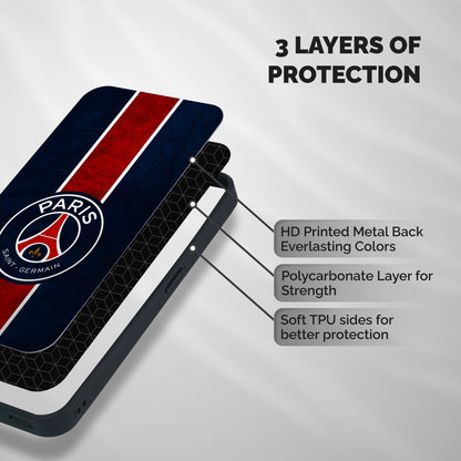 Paris Saint Germain Football Club Shockproof Hybrid Protection (Metal + TPU) Back Case Cover