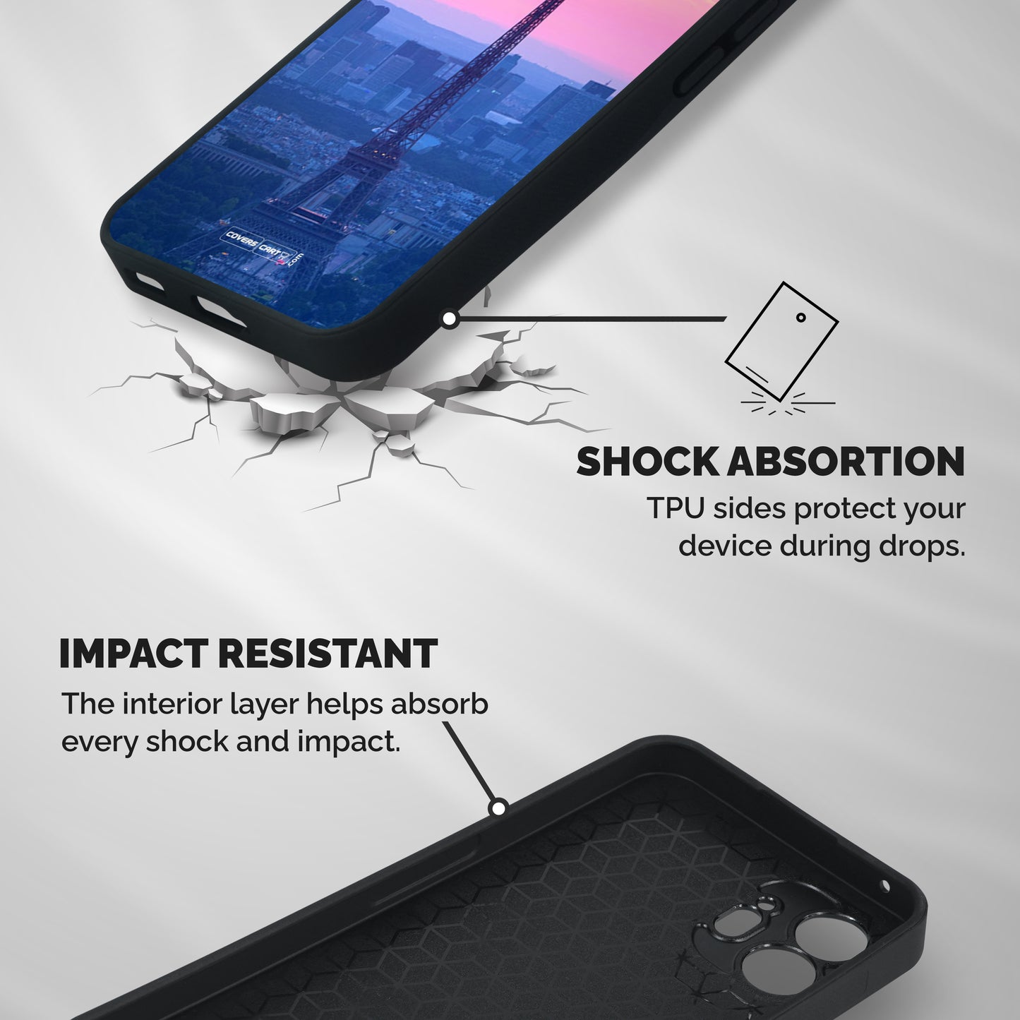 Paris Tower Shockproof Hybrid Protection (Metal + TPU) Back Case Cover