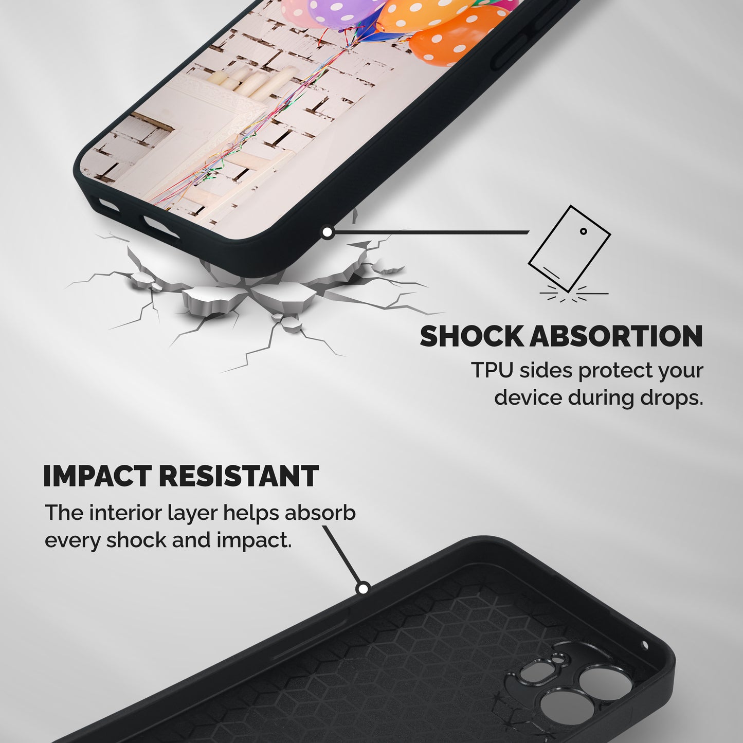 Party Balloons Shockproof Hybrid Protection (Metal + TPU) Back Case Cover