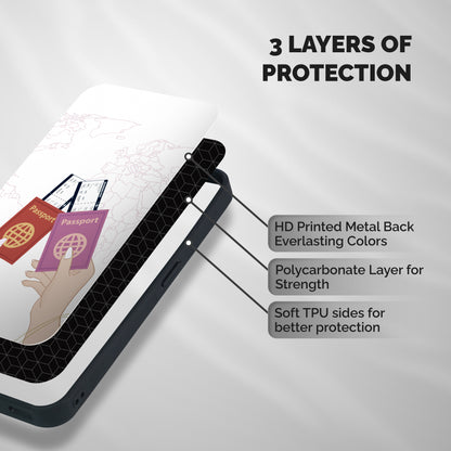 Passport Drive Shockproof Hybrid Protection (Metal + TPU) Back Case Cover