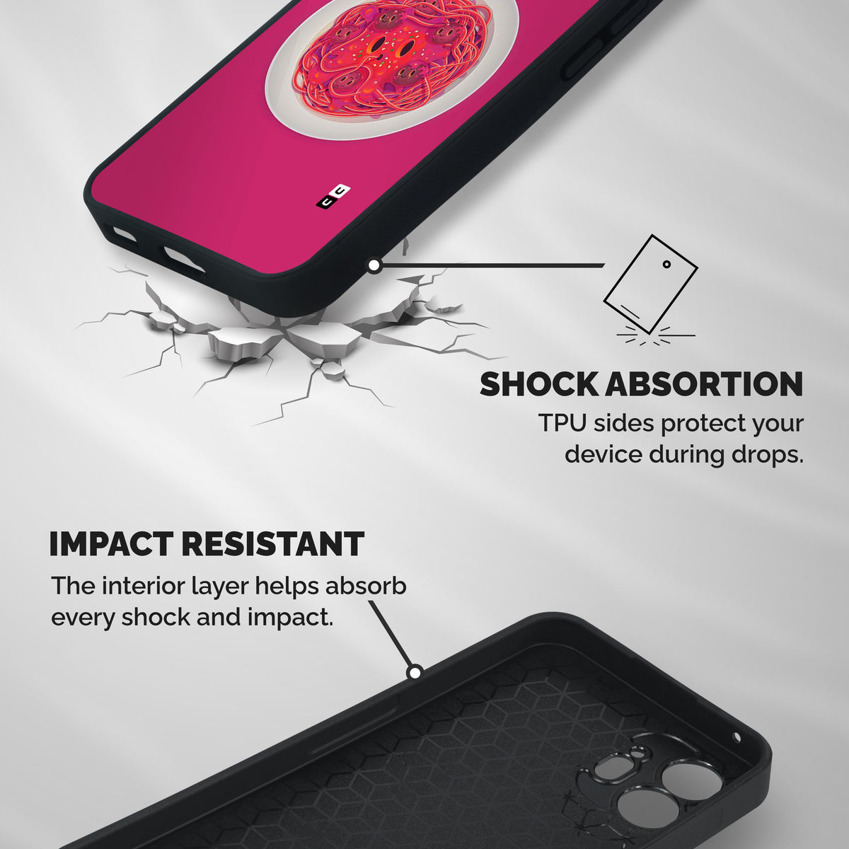 Pasta Cute Shockproof Hybrid Protection (Metal + TPU) Back Case Cover