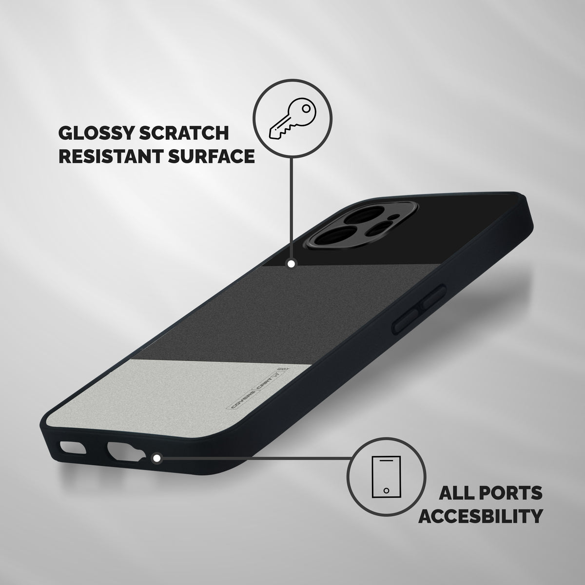 Pastel Black and Grey Shockproof Hybrid Protection (Metal + TPU) Back Case Cover