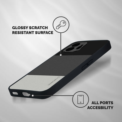 Pastel Black and Grey Shockproof Hybrid Protection (Metal + TPU) Back Case Cover