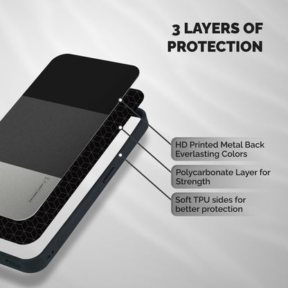 Pastel Black and Grey Shockproof Hybrid Protection (Metal + TPU) Back Case Cover