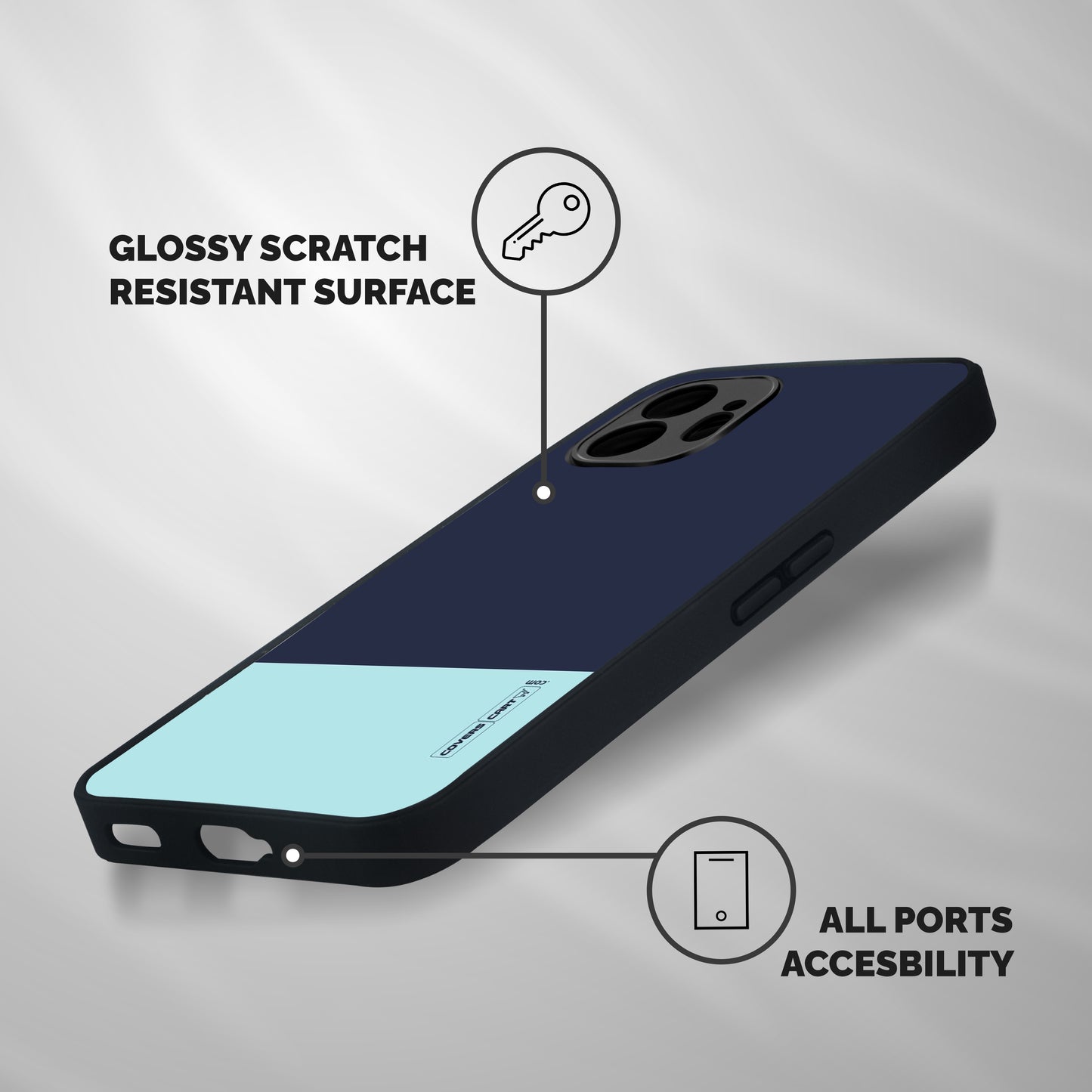 Pastel Blues Shockproof Hybrid Protection (Metal + TPU) Back Case Cover