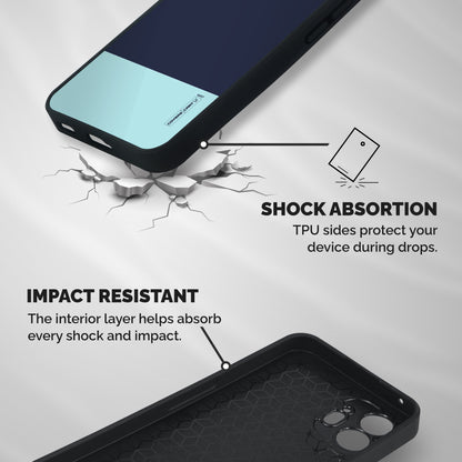 Pastel Blues Shockproof Hybrid Protection (Metal + TPU) Back Case Cover