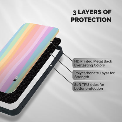 Pastel Curves Shockproof Hybrid Protection (Metal + TPU) Back Case Cover
