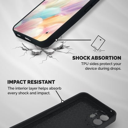 Pastel Feather Shockproof Hybrid Protection (Metal + TPU) Back Case Cover