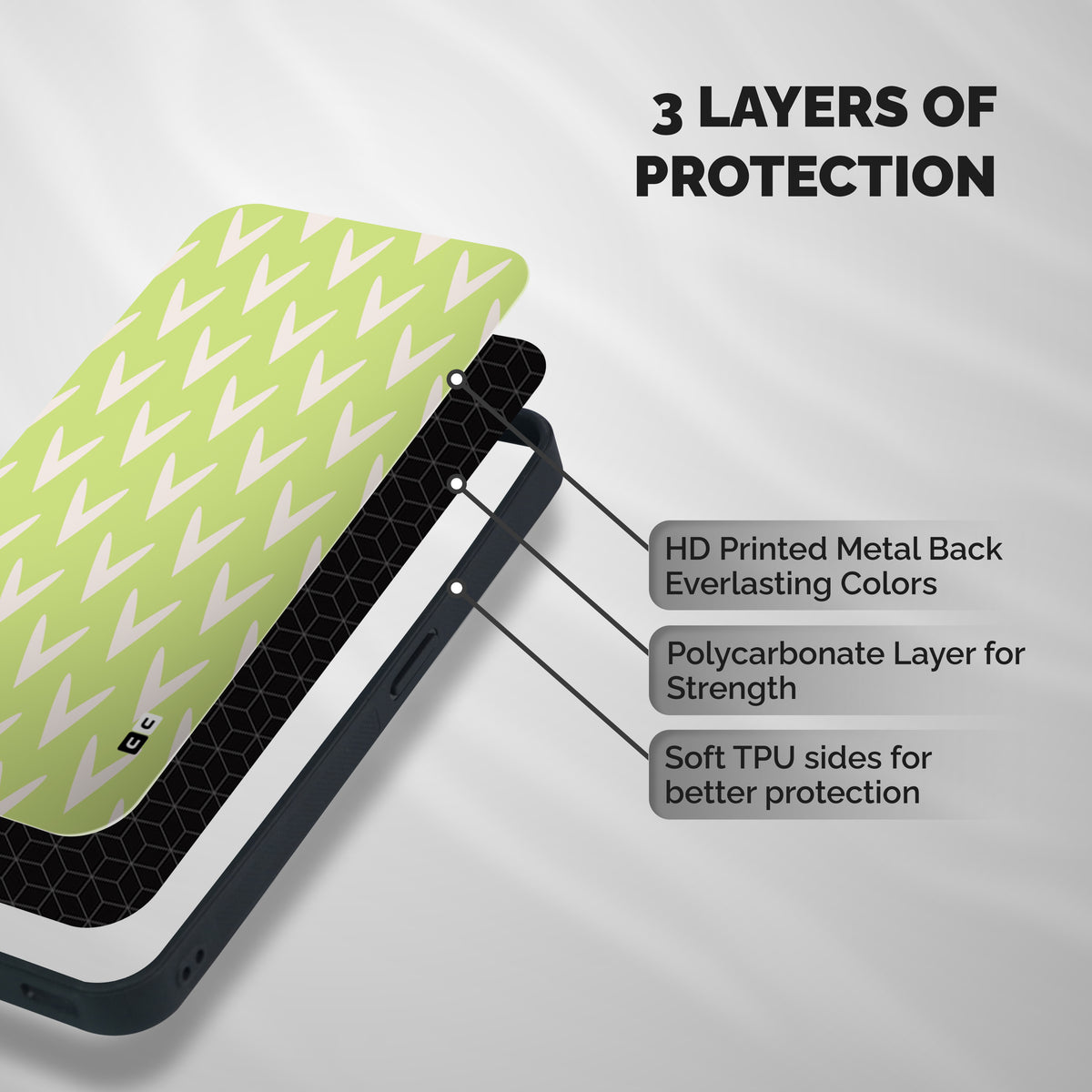 Pastel Green Grass Shockproof Hybrid Protection (Metal + TPU) Back Case Cover