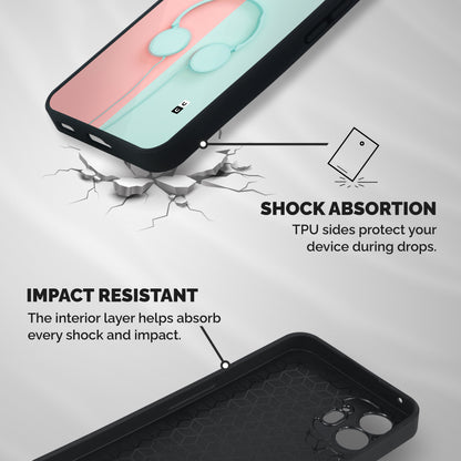 Pastel Headphones Shockproof Hybrid Protection (Metal + TPU) Back Case Cover