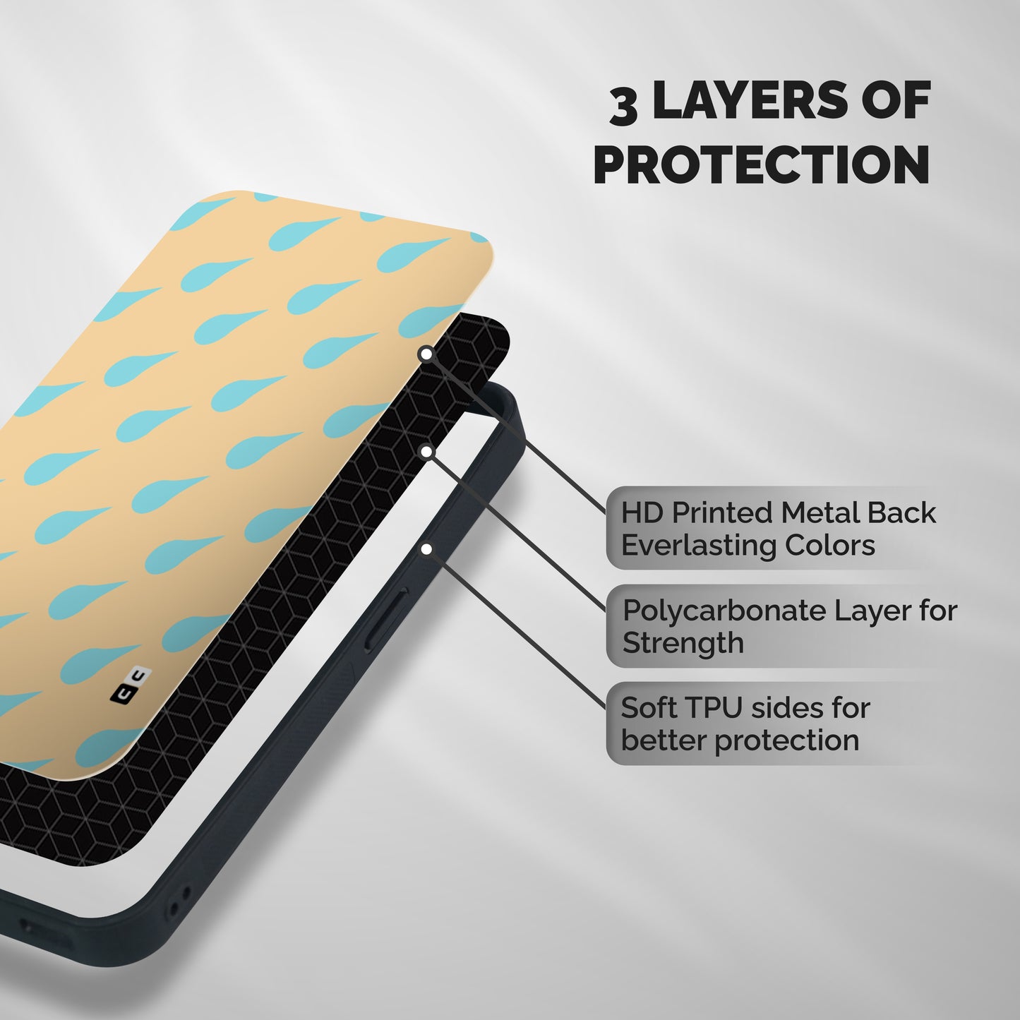 Pastel Orange Drops Shockproof Hybrid Protection (Metal + TPU) Back Case Cover