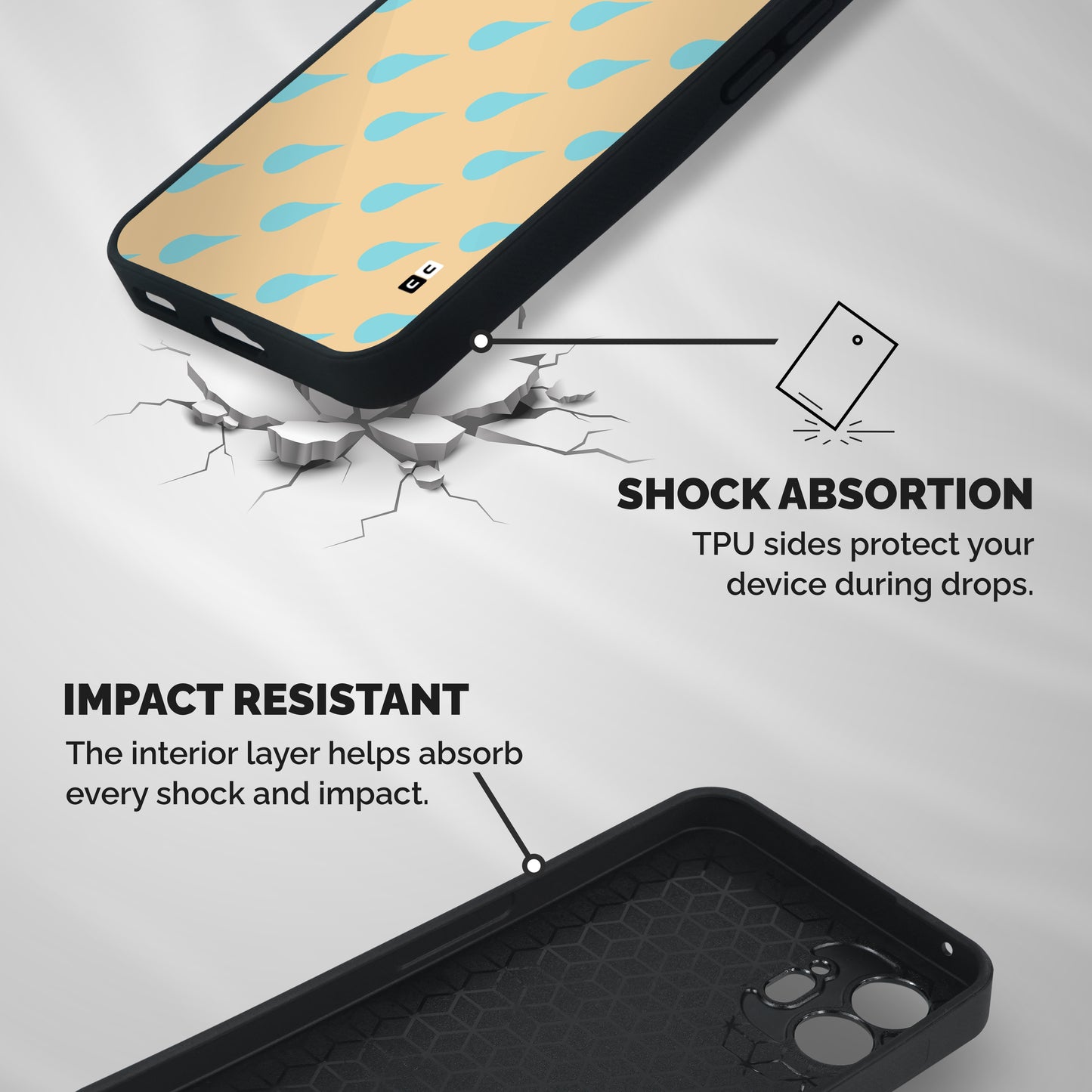 Pastel Orange Drops Shockproof Hybrid Protection (Metal + TPU) Back Case Cover