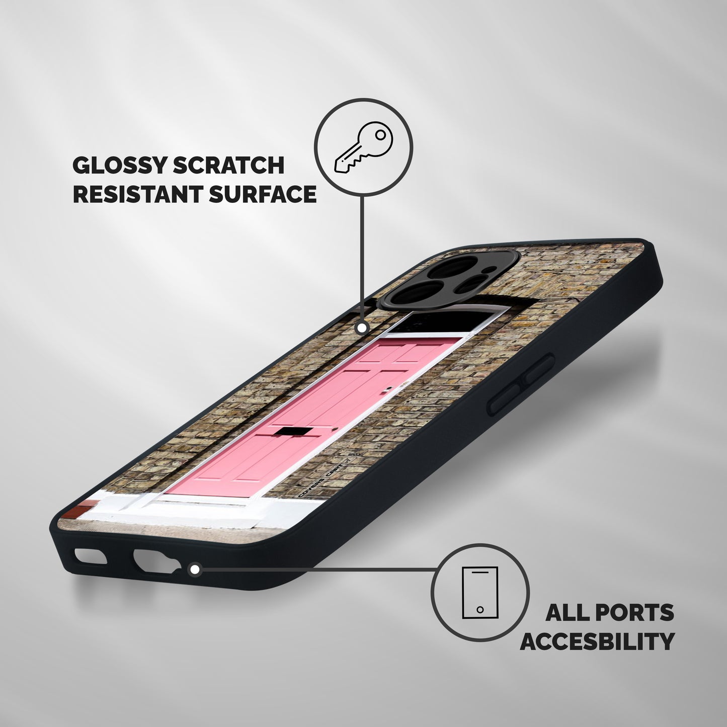 Pastel Pink Door Shockproof Hybrid Protection (Metal + TPU) Back Case Cover