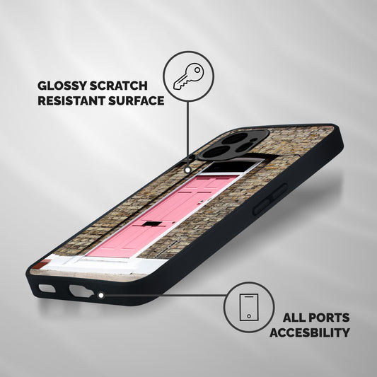 Pastel Pink Door Shockproof Hybrid Protection (Metal + TPU) Back Case Cover