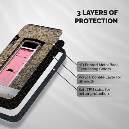 Pastel Pink Door Shockproof Hybrid Protection (Metal + TPU) Back Case Cover