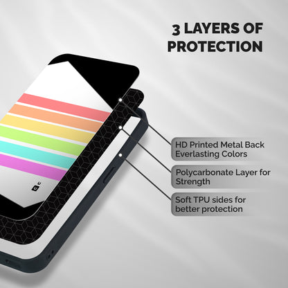 Pastel Pride Horizontal Stripes Shockproof Hybrid Protection (Metal + TPU) Back Case Cover