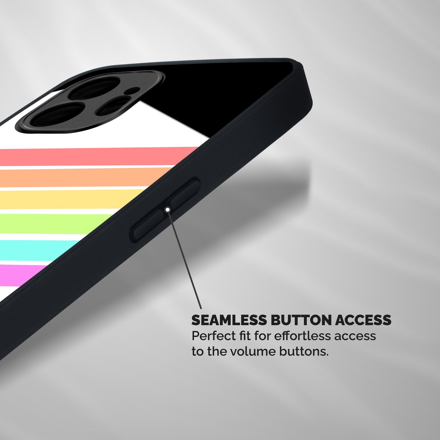 Pastel Pride Horizontal Stripes Shockproof Hybrid Protection (Metal + TPU) Back Case Cover