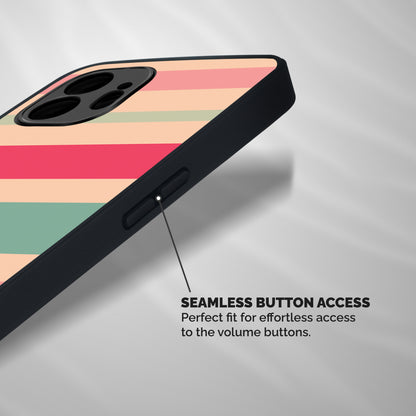 Pastel Stripes Vintage Shockproof Hybrid Protection (Metal + TPU) Back Case Cover