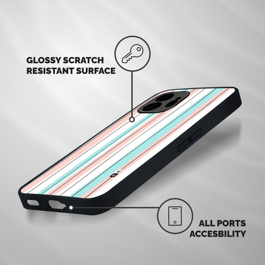 Pastel Tri Stripes Shockproof Hybrid Protection (Metal + TPU) Back Case Cover