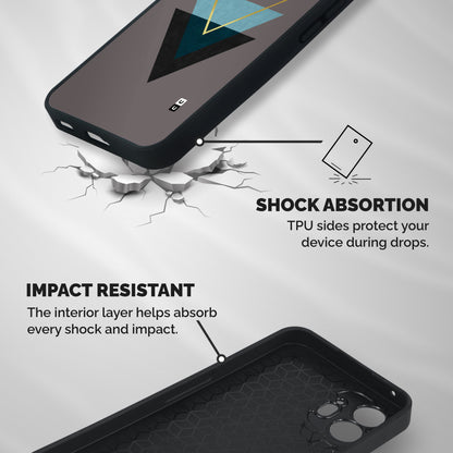 Pastel Triangle Shockproof Hybrid Protection (Metal + TPU) Back Case Cover