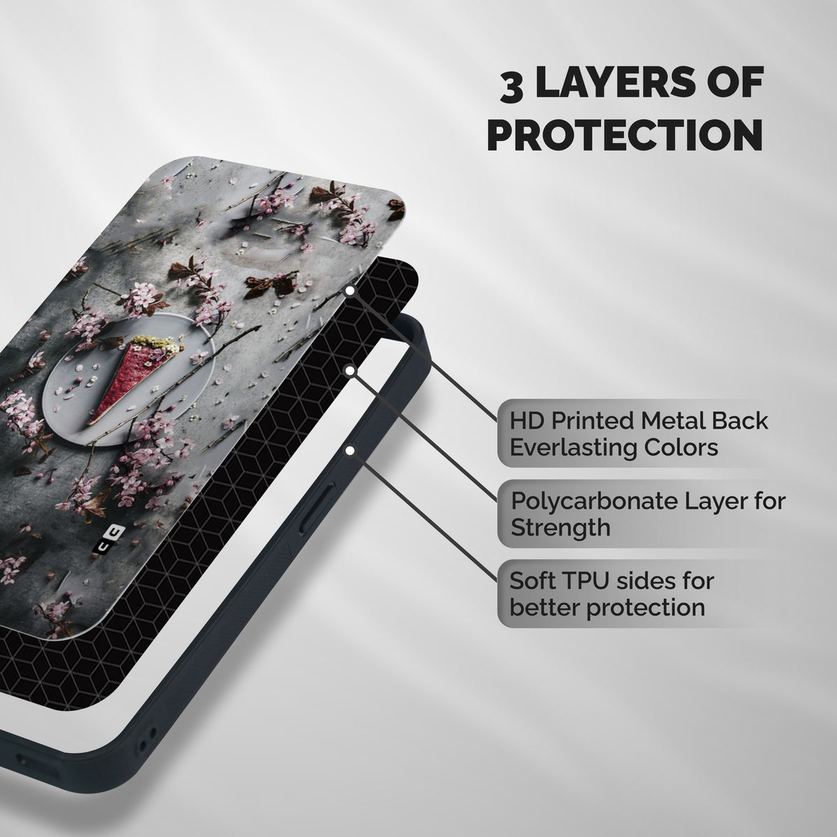 Pastry Florals Shockproof Hybrid Protection (Metal + TPU) Back Case Cover