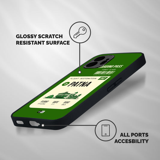 Patna Boarding Pass Shockproof Hybrid Protection (Metal + TPU) Back Case Cover